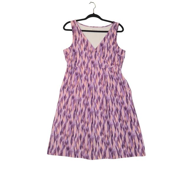 Eddie Bauer Womens Medium Tank Dress Sleeveless Abstract Pink Purple Stretch - Picture 6 of 13